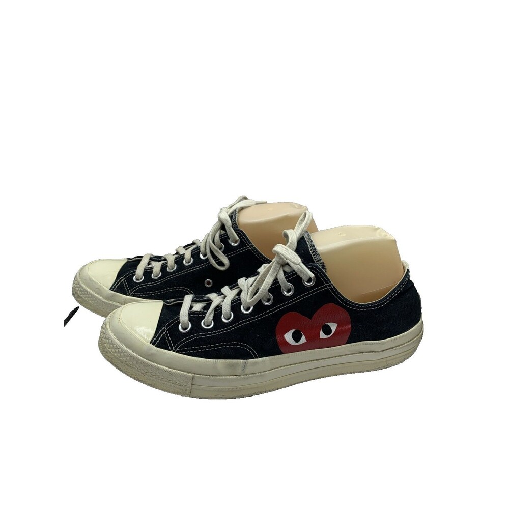 Converse x Comme des Garcons PLAY Chuck 70 Low Black Heart Sneakers Size 10